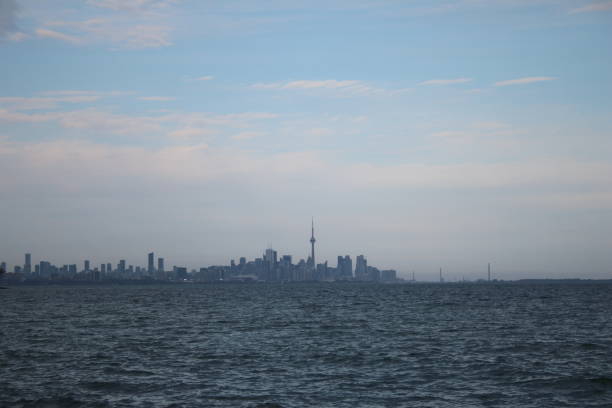 Toronto Skyline over the Lake stock photo