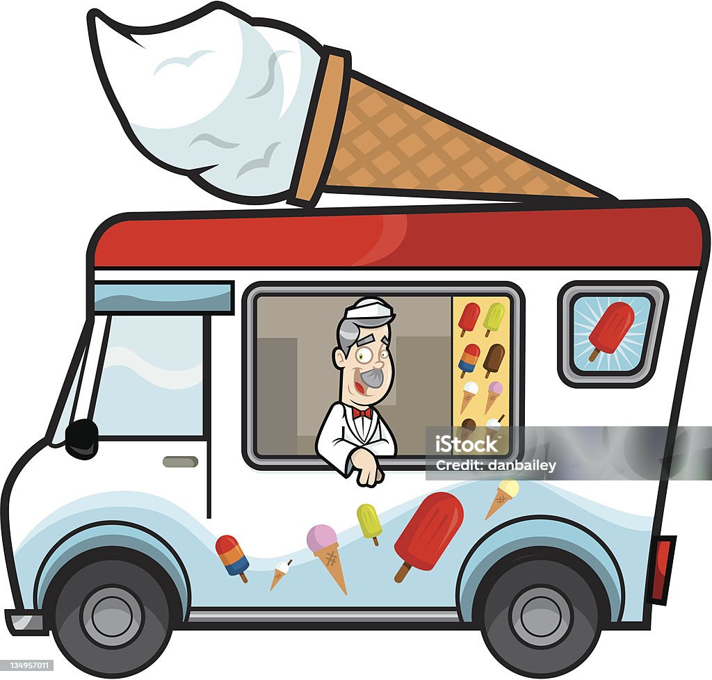 Ice Cream Van This is a vector file of Luigi and his ice cream van. Ice Cream Truck stock vector