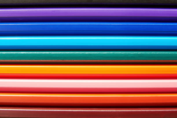 istock Background filled with wooden colored pencils 1349571182