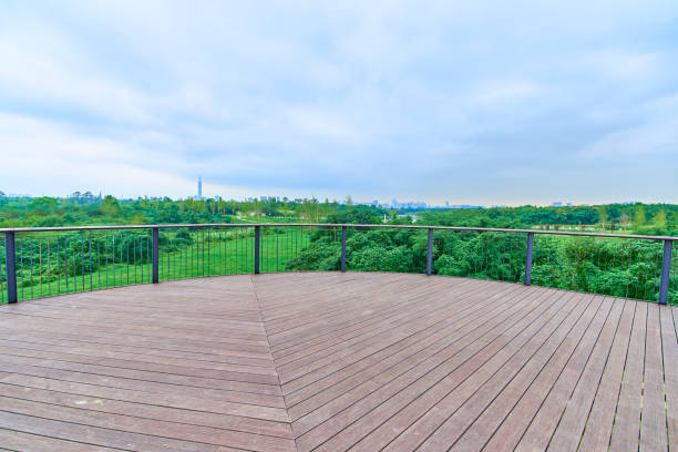 istock Observation deck at the Wetland Park in Chengdu, China 1349574772
