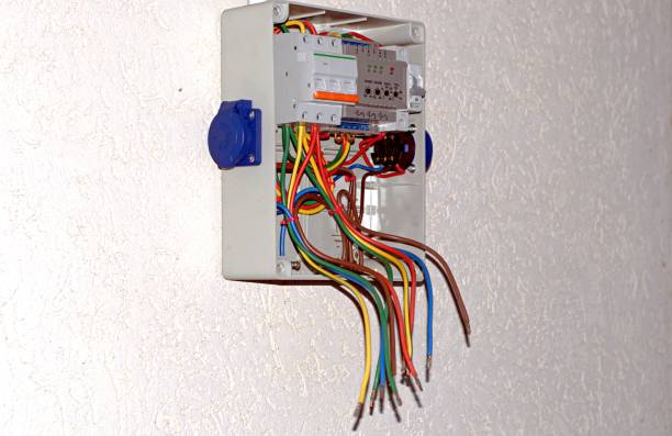 istock Connection of electric cables in a board 1349577878
