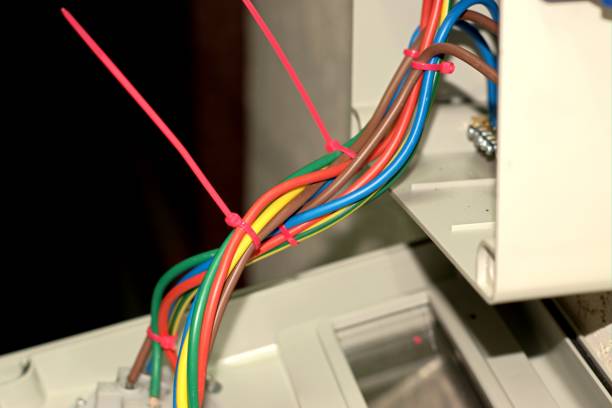istock Connection of electric cables in a board 1349577881