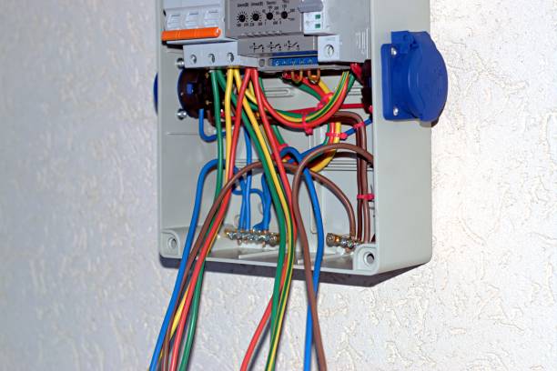 istock Connection of electric cables in a board 1349577882
