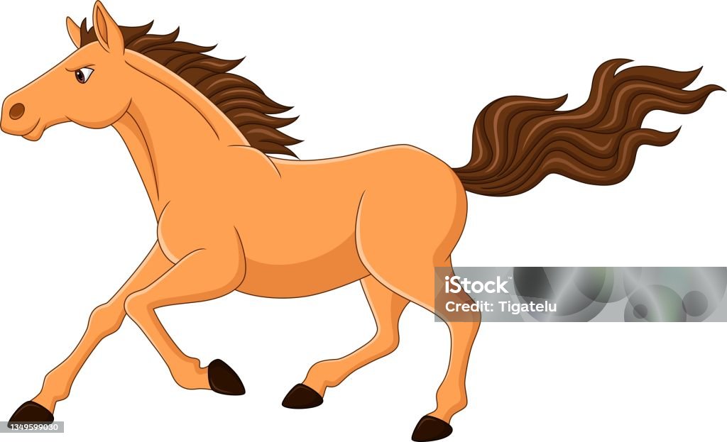 Ilustración de Caballo Marrón De Dibujos Animados Corriendo Sobre Fondo  Blanco y más Vectores Libres de Derechos de Caballo - Familia del caballo -  iStock