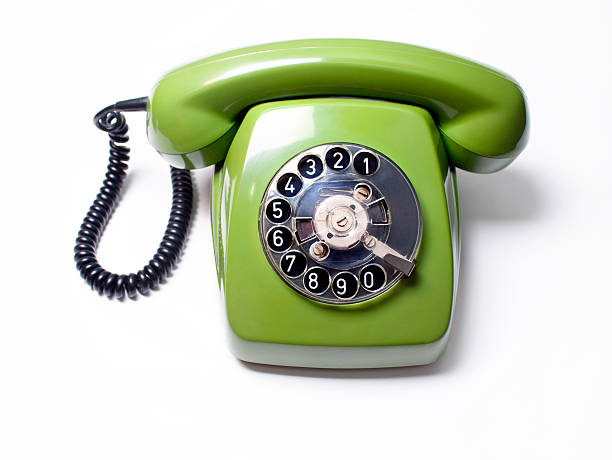 vecchio telefono, verde - telephone keypad old white foto e immagini stock