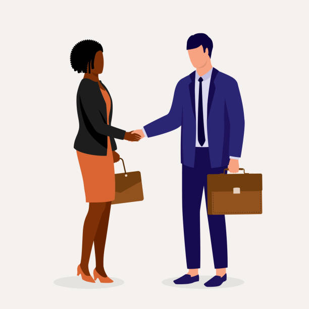 ilustrações de stock, clip art, desenhos animados e ícones de diverse business partnerships. - viagem de negócios