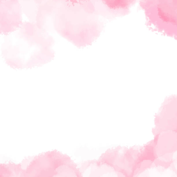 istock Watercolor pink spot on a white background. Frame made of watercolor stains. Vector illustration 1349603472