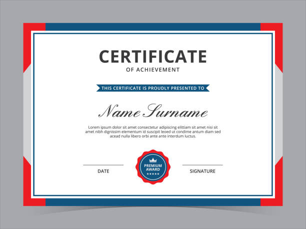 illustrations, cliparts, dessins animés et icônes de modèle de certificat - certificate