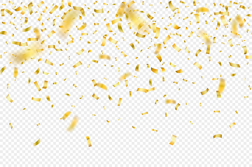 Vector confetti. Carefully layered and grouped for easy editing. The illustration is designed to make a smooth seamless pattern if you duplicate it horizontally to cover more space.