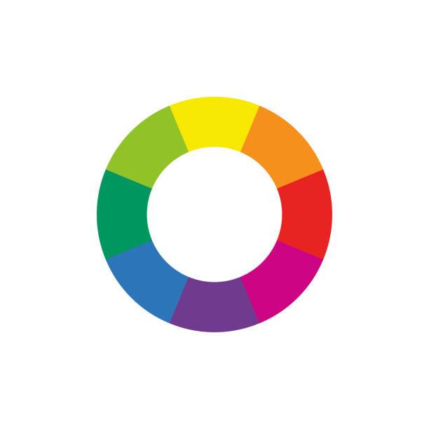 ilustrações, clipart, desenhos animados e ícones de design de ícone da roda colorida em fundo branco - mixing abstract circle multi colored