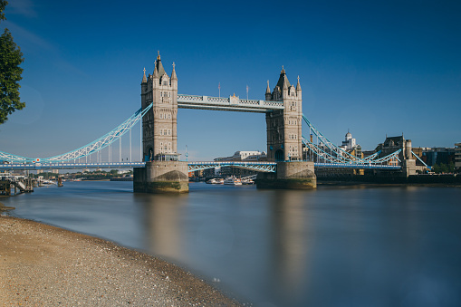 Tower Bridge London cityscape panorama with River Thames reflections