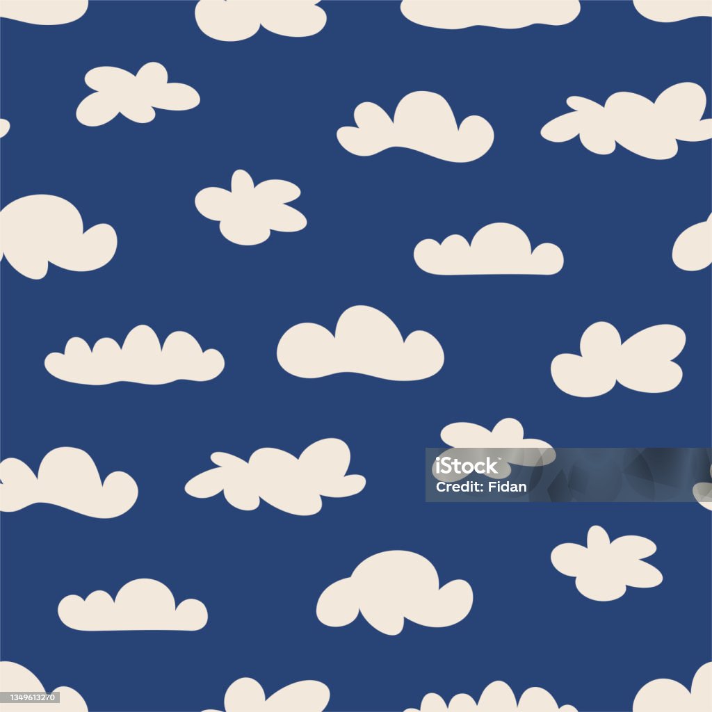 Seamless Vector Clouds Sky Pattern Stylish Pattern For Design Fabric ...