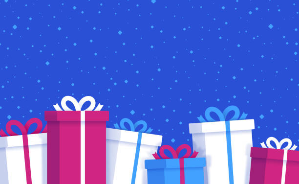 ilustrações de stock, clip art, desenhos animados e ícones de holiday gift boxes snow background - abstract backgrounds bow greeting card