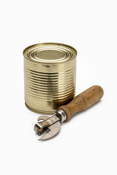 metallic open can isolated