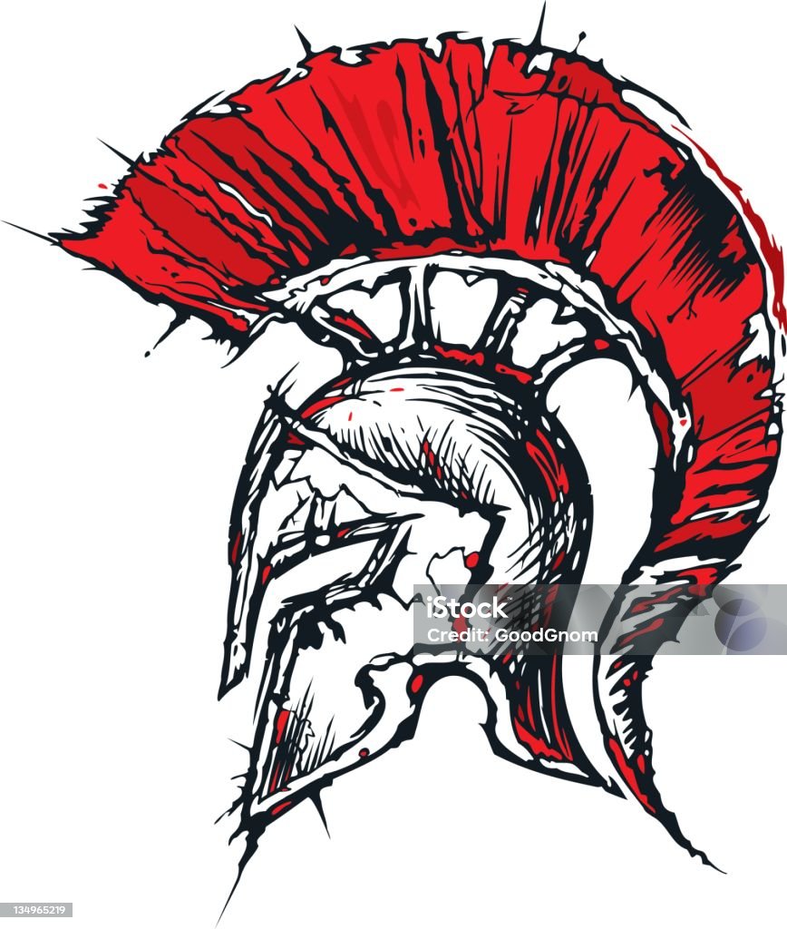 Spartan casco - arte vettoriale royalty-free di Centurione
