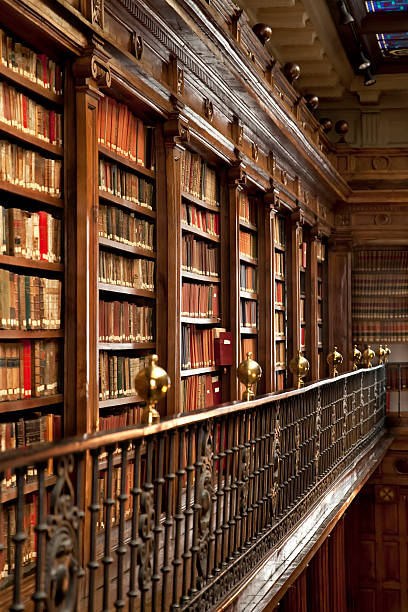 istock Lots of books in a old library 134965471