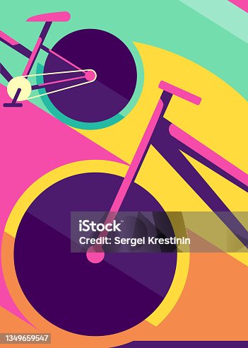 istock Poster with road bike. 1349659547