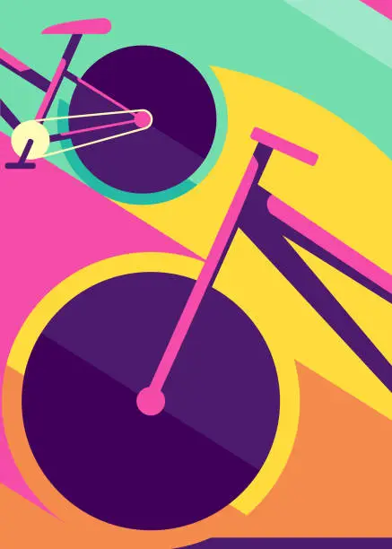 Vector illustration of Poster with road bike.
