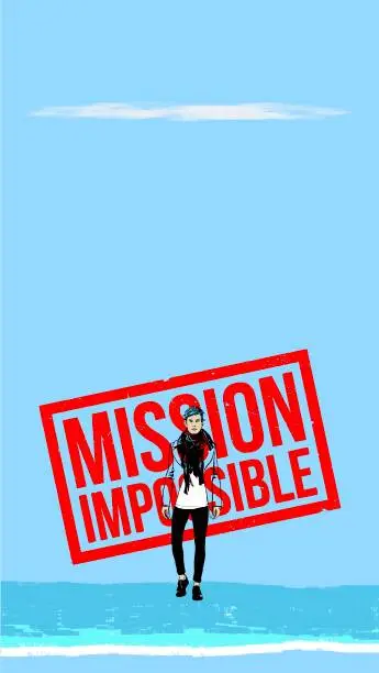 Vector illustration of mission impossible