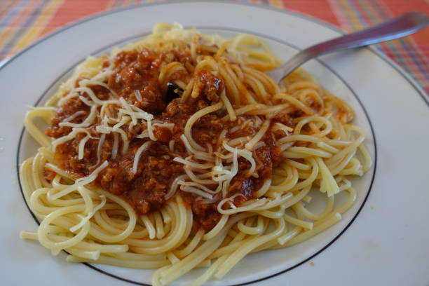 istock Spaghetti with bolognese sauce  Meal served 1349668882