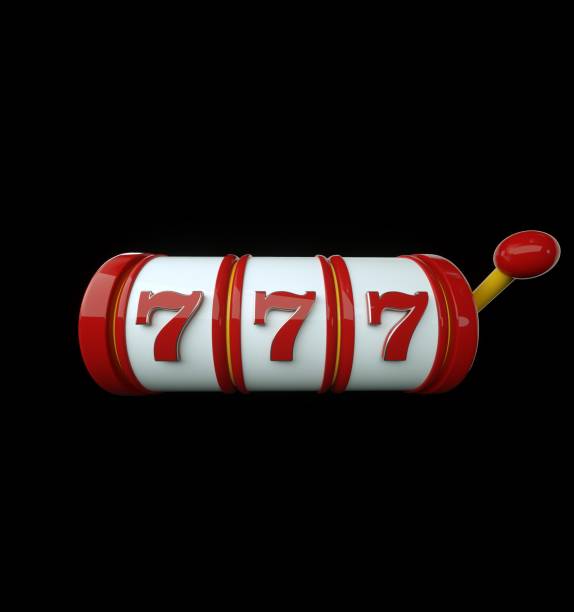istock Modern White, Red And Yellow Slot Machine On Black - 3D Illustration 1349671657