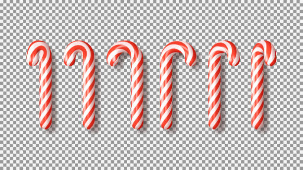 赤いxmasキャンディーの杖のセットは、市松模様の背景に隔離 - christmas christmas card greeting card greeting点のイラスト素材／クリップアート素材／マンガ素材／アイコン素材