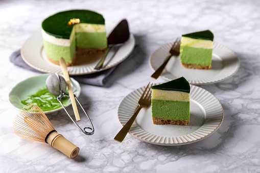 Matcha green tea cheesecake