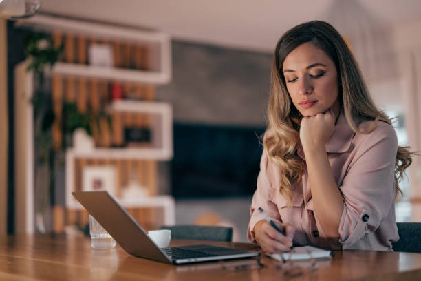 istock Young woman, writing down everything she hears 1349678583