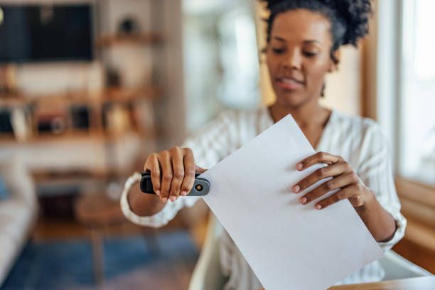 istock Focused african-american woman, enjoying her work 1349678731