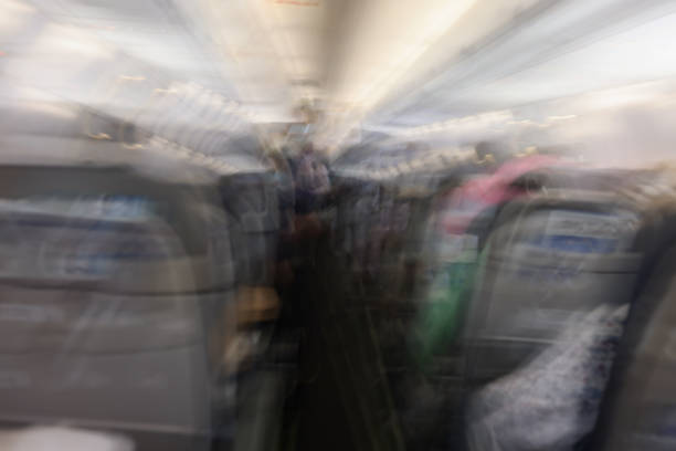 istock Passenger scared of flying in air 1349687293