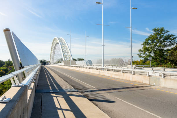 istock Modern  urban road bridge  under blue sky in autumn 1349687567