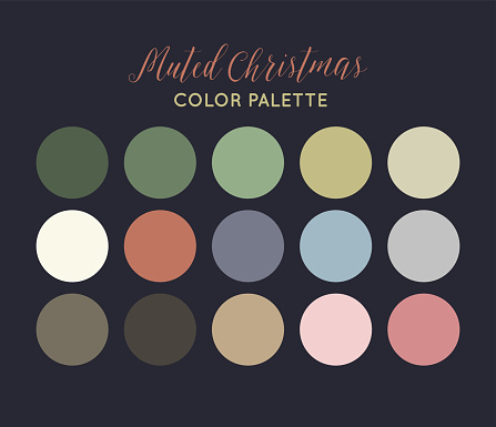 Muted Christmas -color palette vector illustration art