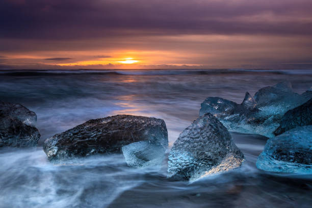 istock Sunrise on Diamond Beach, Southeast Iceland. 1349698881