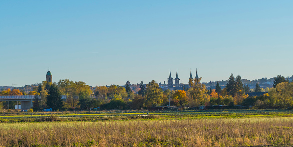 Panorama View to Cityscape of Bamberg Germany in Autumn