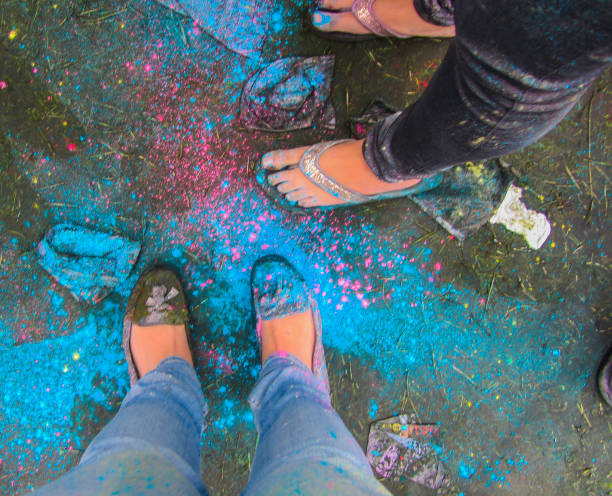 istock Feet with different Color Powder 1349707358