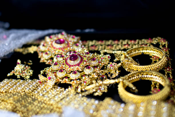 istock Ancient Thai jewelry set for an event,wedding,religious ceremony 1349709216
