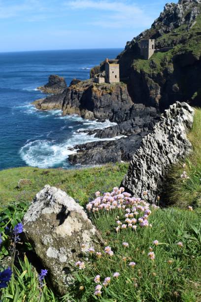 istock Miners buildings on the rugged coastline of Cornwall 1349713151