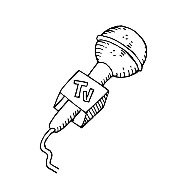 Vector illustration of Microphone sketch illustration