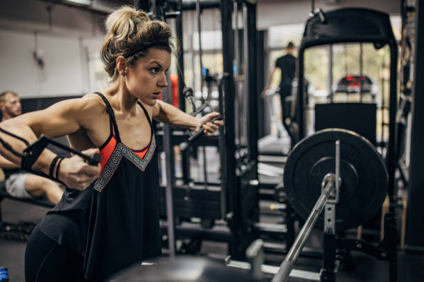 istock Woman training in gym 1349714206