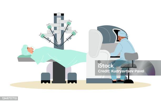Chirurgia Robotica E Tecnologia Nanomedicina Illustrazione Vettoriale Piatta Isolata - Immagini vettoriali stock e altre immagini di Chirurgia robotica