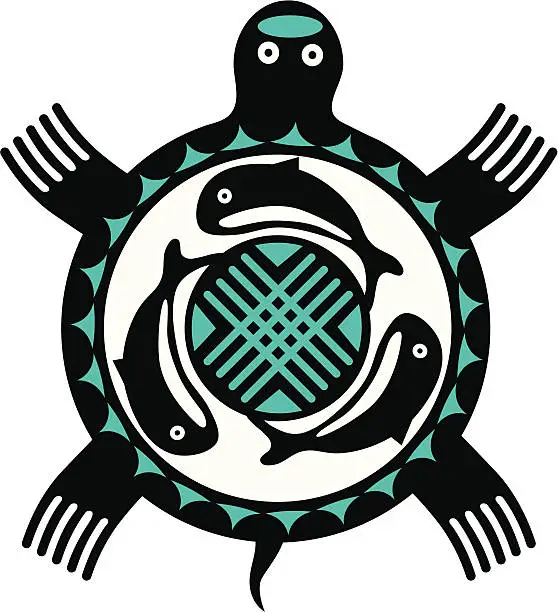 Vector illustration of Totem Turtle