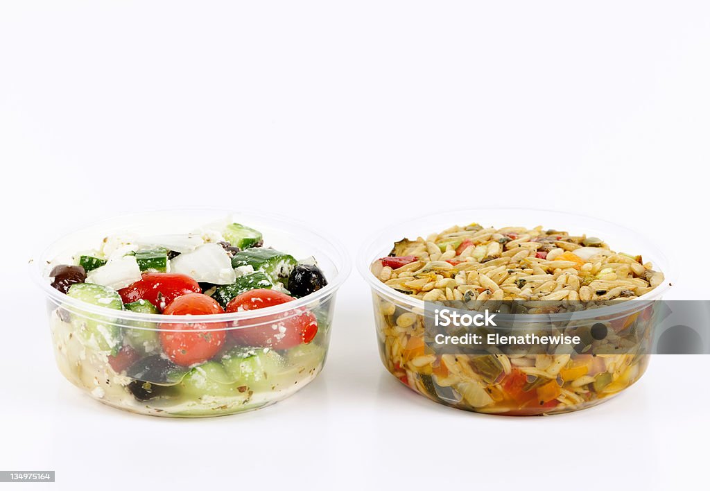 Saladas preparadas em recipientes takeout - Royalty-free Fatia Foto de stock
