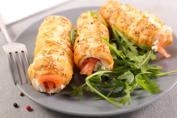 istock puff pastry roll with cheese and smoked salmon 1349766323