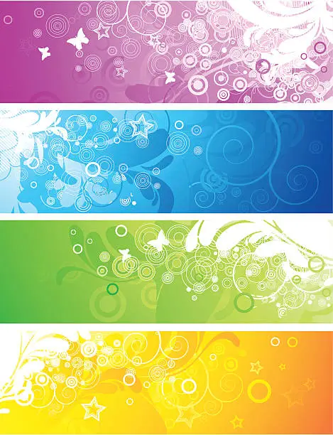 Vector illustration of Set of abstract banners