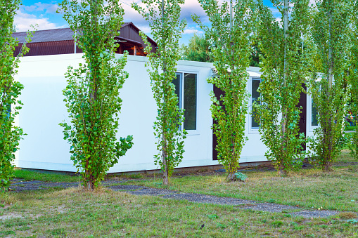 Modular house made of metal panels with insulation inside, the concept of social housing