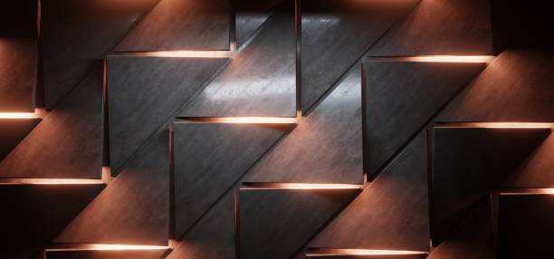istock Empty High Detailed Concrete Grunge Looking Room With Light Stripes And Reflections.3D Rendering 1349773051