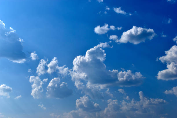 istock Blue and white cumulus storm clouds thunderstorm landscape 1349773067