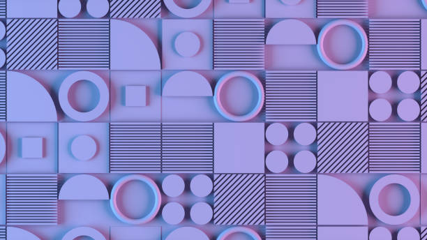 istock Abstract 3D Geometric Shapes Minimal Background, Neon Lighting 1349781471