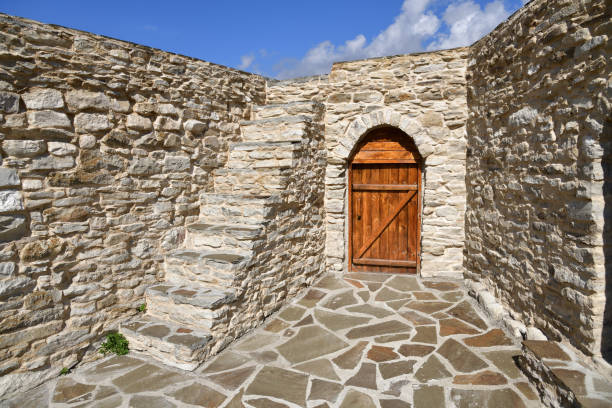Restored Khoy village which located on the bank of Ahkhete river. Chechnya (Chechen Republic), Russia, Caucasus.