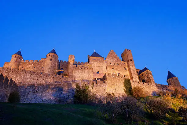 Photo of La Cité on the evening, Carcassonne